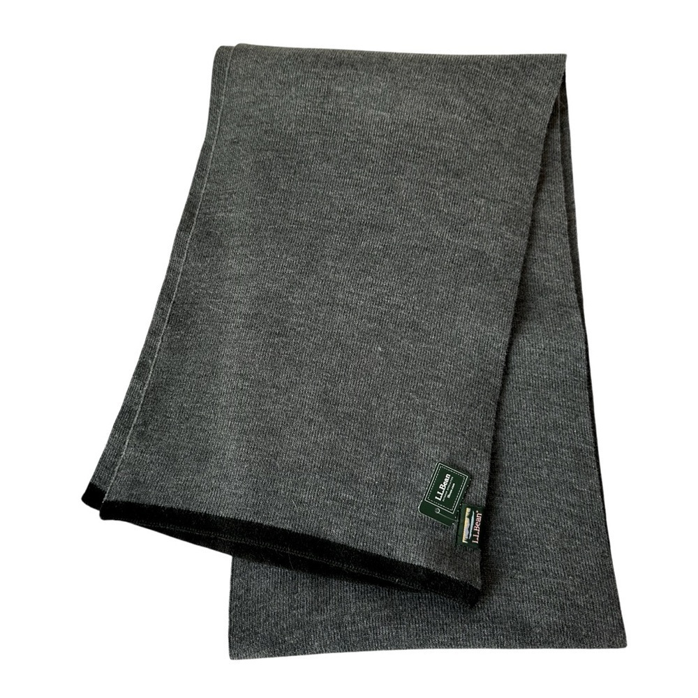 L.L. Bean Unisex Charcoal Heather Gray Scarf, NWT